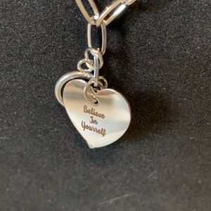 NWT Believe in Yourself Heart Silver Stainless Necklace - Shar